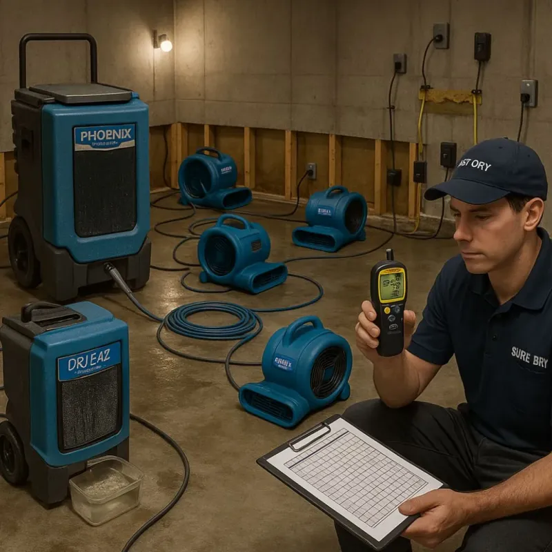Structural Drying and Dehumidification process in California, PA